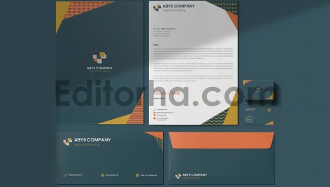 موکاپ پاکت نامه Aby's Company - Stationary2