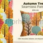 دانلود فایل لایه باز پترن درختان پاییزی بدون درز Autumn Trees Pattern