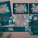 دانلود لایه باز مجموعه کارت دعوت عروسی خاص با گل رز آبی Wedding Invitation