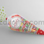 دانلود موکاپ بسته بندی کیسه مخروطی بزرگ شفاف