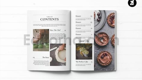 دانلود فایل لایه باز کاتالوگ کتاب آشپزی دسر Dessert cookbook