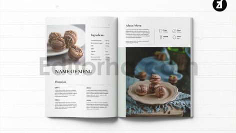 دانلود فایل لایه باز کاتالوگ کتاب آشپزی دسر Dessert cookbook