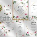 دانلود فایل لایه باز کارت دعوت عروسی Eucalyptus Wedding Invitation Suite