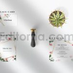 دانلود فایل لایه باز کارت دعوت عروسی Eucalyptus Wedding Invitation Suite