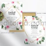 دانلود فایل لایه باز کارت دعوت عروسی Eucalyptus Wedding Invitation Suite