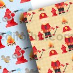 دانلود مجموعه ۱۲ عددی پترن آتش نشانی Firefighters digital paper pack