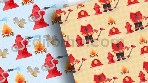دانلود مجموعه ۱۲ عددی پترن آتش نشانی Firefighters digital paper pack