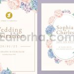 دانلود لایه باز کارت دعوت عروسی گلدار Floral Watercolor Wedding Invitation