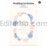 دانلود لایه باز کارت دعوت عروسی گلدار Floral Watercolor Wedding Invitation