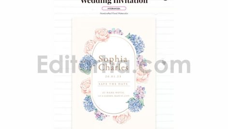دانلود لایه باز کارت دعوت عروسی گلدار Floral Watercolor Wedding Invitation