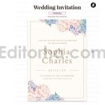 دانلود لایه باز کارت دعوت عروسی گلدار Floral Watercolor Wedding Invitation