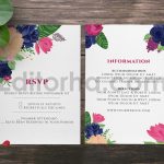 دانلود لایه باز کارت دعوت عروسی گلدار رنگارنگ Flower Wedding Invitation