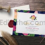دانلود لایه باز کارت دعوت عروسی گلدار رنگارنگ Flower Wedding Invitation