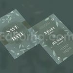 دانلود لایه باز کارت دعوت عروسی سبز Green Flower - Wedding Invitation