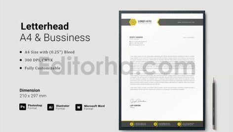 دانلود فایل لایه باز سربرگ Letterhead Template