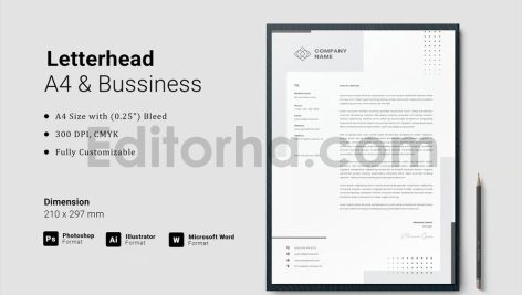 دانلود فایل لایه باز سربرگ Letterhead Template