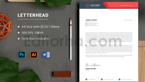 دانلود فایل لایه باز سربرگ Letterhead Template