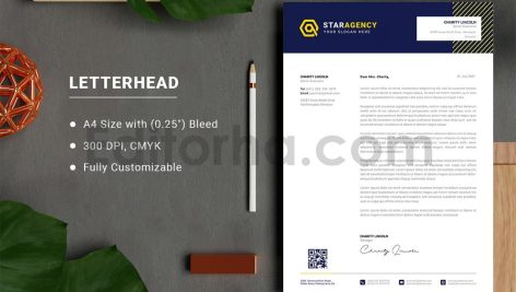 دانلود فایل لایه باز سربرگ خلاقانه Creative Letterhead Template