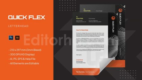 دانلود فایل لایه باز سربرگ Quick Flex - Letterhead Template