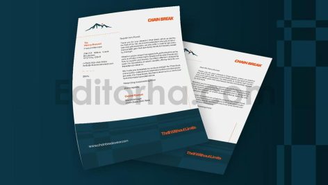 دانلود فایل لایه باز سربرگ Chain Break - Letterhead Template