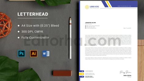 دانلود فایل لایه باز سربرگ Letterhead Template