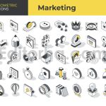 دانلود مجموعه 50 عددی آیکون ایزومتریک بازاریابی Marketing Isometric Icons
