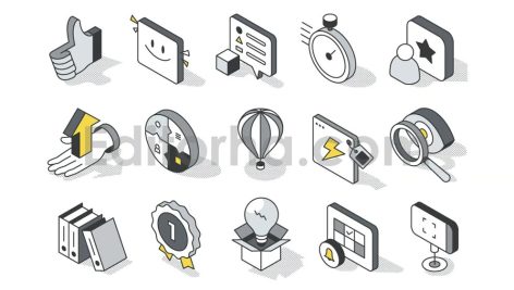 دانلود مجموعه 50 عددی آیکون ایزومتریک بازاریابی Marketing Isometric Icons