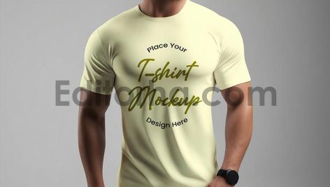 موکاپ تی‌شرت مردانه Men T-shirt Mockup4