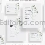 دانلود فایل لایه باز کارت دعوت عروسی گلدار مدرن Modern Wedding Invitation