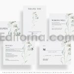 دانلود فایل لایه باز کارت دعوت عروسی گلدار مدرن Modern Wedding Invitation