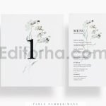 دانلود فایل لایه باز کارت دعوت عروسی گلدار مدرن Modern Wedding Invitation