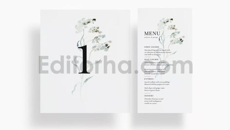 دانلود فایل لایه باز کارت دعوت عروسی گلدار مدرن Modern Wedding Invitation