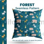 دانلود فایل لایه باز پترن طرح جنگلی بدون درز Seamless Pattern Forest