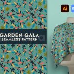 دانلود فایل لایه باز پترن برگ و گل زیبا بدون درز Seamless Vector Pattern