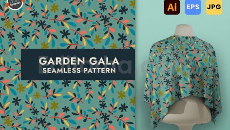 دانلود فایل لایه باز پترن برگ و گل زیبا بدون درز Seamless Vector Pattern