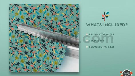 دانلود فایل لایه باز پترن برگ و گل زیبا بدون درز Seamless Vector Pattern