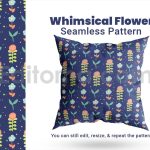 دانلود فایل لایه باز پترن گل خیالی بدون درز Pattern Whimsical Flower