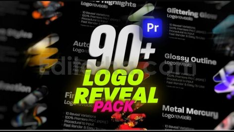 دانلود پروژه آماده پریمیر: پک 90تایی لوگوموشن Premium Logo Reveals Pack