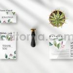 دانلود فایل لایه باز کارت دعوت عروسی گلدار Romantic Floral Invitation Set