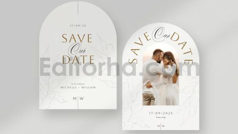 دانلود فایل لایه باز کارت دعوت عروسی Save the Date