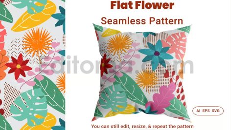دانلود فایل لایه باز پترن طرح گل بدون درز Seamless Pattern Floral