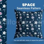 دانلود فایل لایه باز پترن طرح فضا بدون درز Seamless Pattern Space