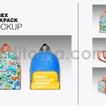 دانلود موکاپ کوله پشتی بچه گانه Set Child Backpack Mockup
