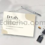 دانلود لایه باز مجموعه کارت دعوت عروسی ساده و مینیمال با قاب عکس عروس و داماد