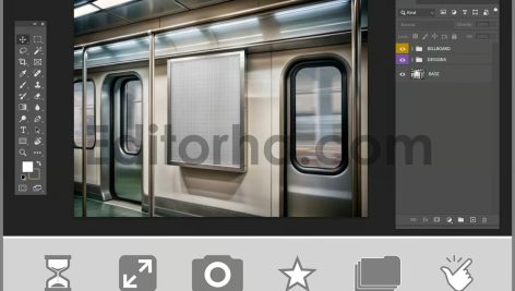 دانلود ۵ فایل موکاپ بیلبورد مترو Subway Billboard Mockup