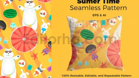 دانلود فایل لایه باز پترن طرح تابستانی Summer Pattern