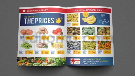 دانلود فایل لایه باز کاتالوگ طرح آماده سوپرمارکت Supermarket Catalog