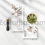 دانلود فایل لایه باز کارت دعوت عروسی گلدار قدیمی Vintage Floral Invitation Set