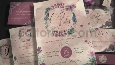 دانلود فایل لایه باز کارت دعوت عروسی وینتیج Wedding Invitation