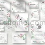 دانلود لایه باز کارت دعوت عروسی گلدار آبرنگی Watercolor Foliage Wedding